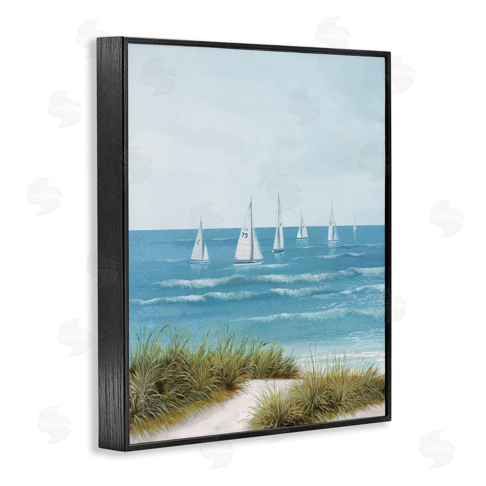 Sundance Graphics Sail Away Beach Seascape Black Framed Giclee Wall Art Print