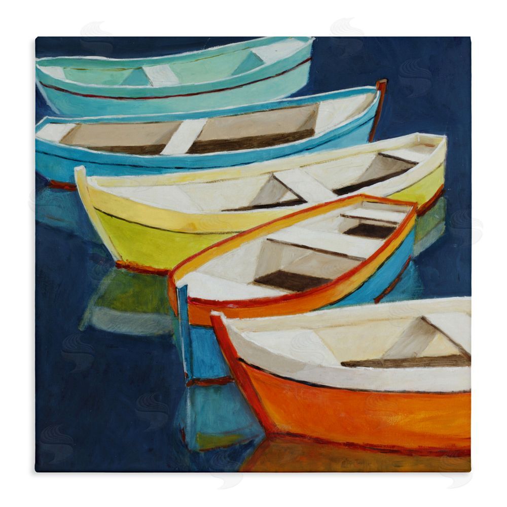 Sundance Graphics Serene Rowboats in Summer Canvas Wall Art Print