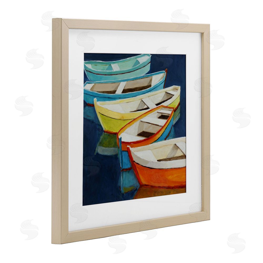 Sundance Graphics Serene Rowboats in Summer Birch Framed Print Under Glass Wall Art