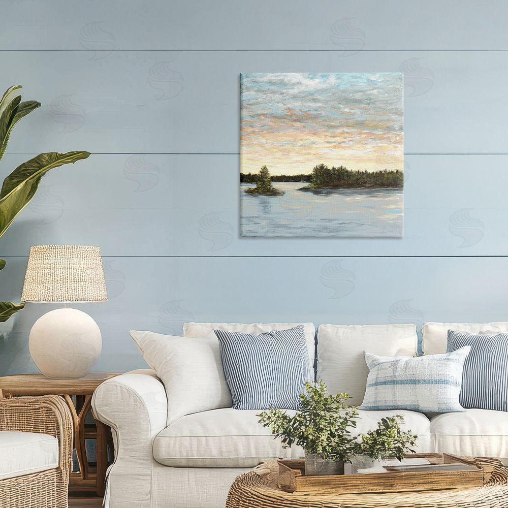 Sundance Graphics Lake Shore at Sundown Canvas Wall Art Print in Room