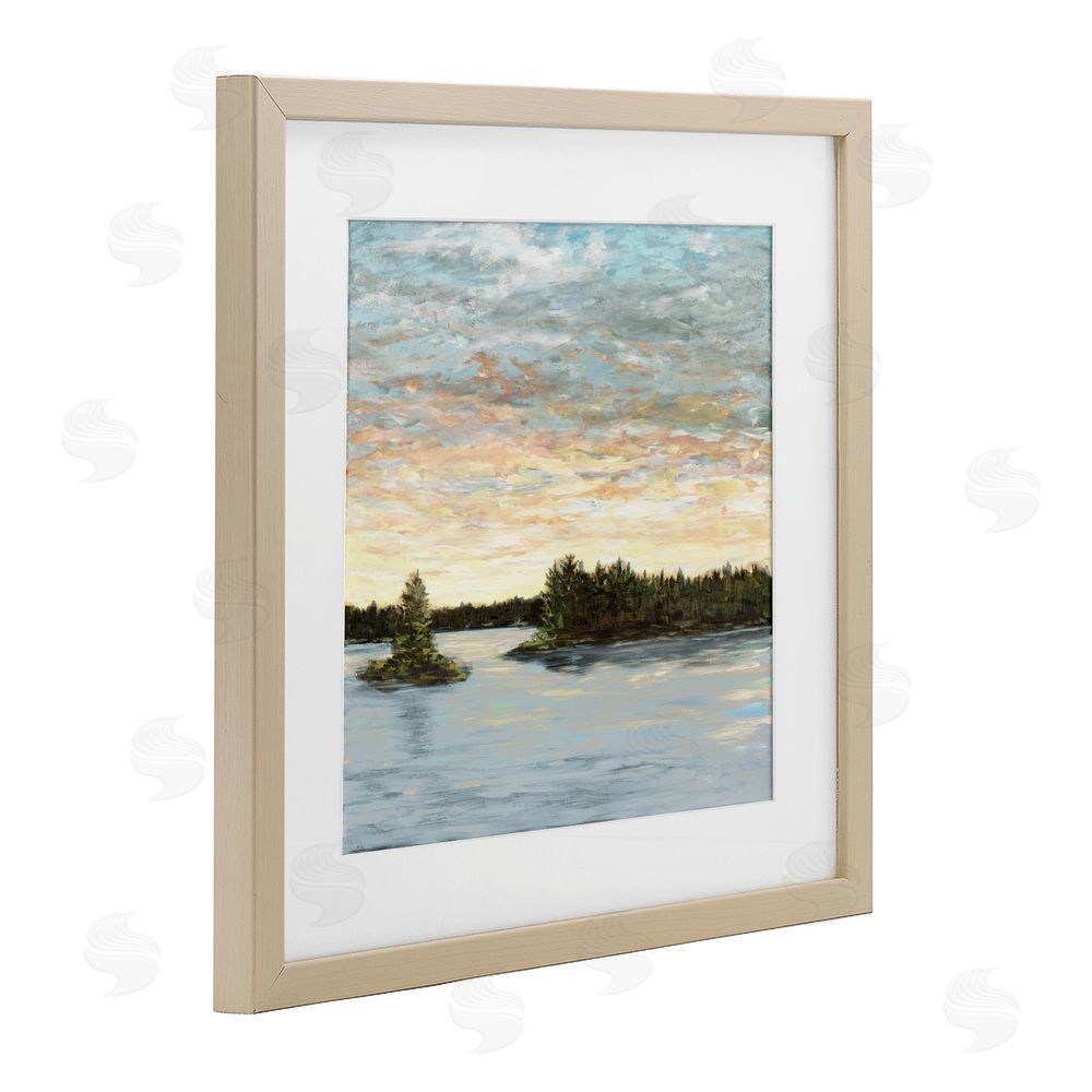 Sundance Graphics Lake Shore at Sundown Birch Framed Print Under Glass Wall Art