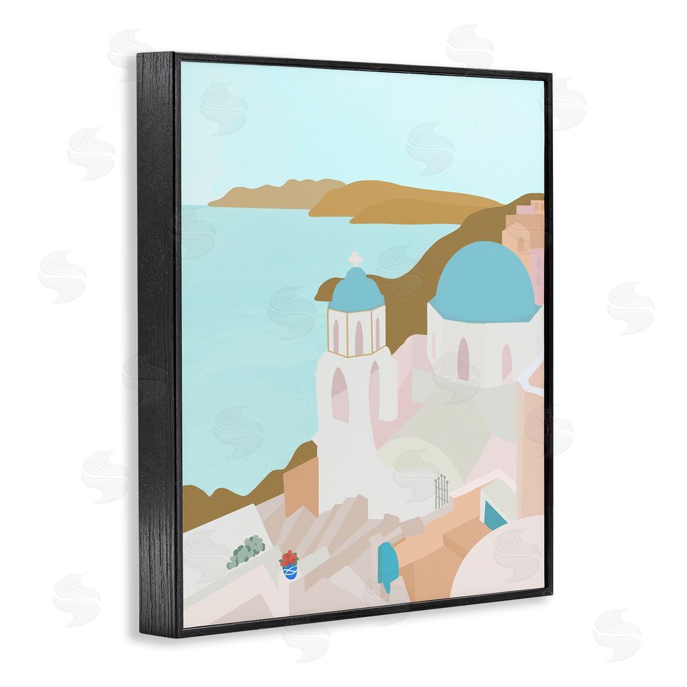 Sundance Graphics Coastal Santorini Vibes Black Framed Giclee Wall Art Print