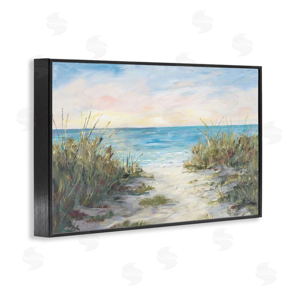Sundance Graphics Walk To The Beach Black Framed Giclee Wall Art Print