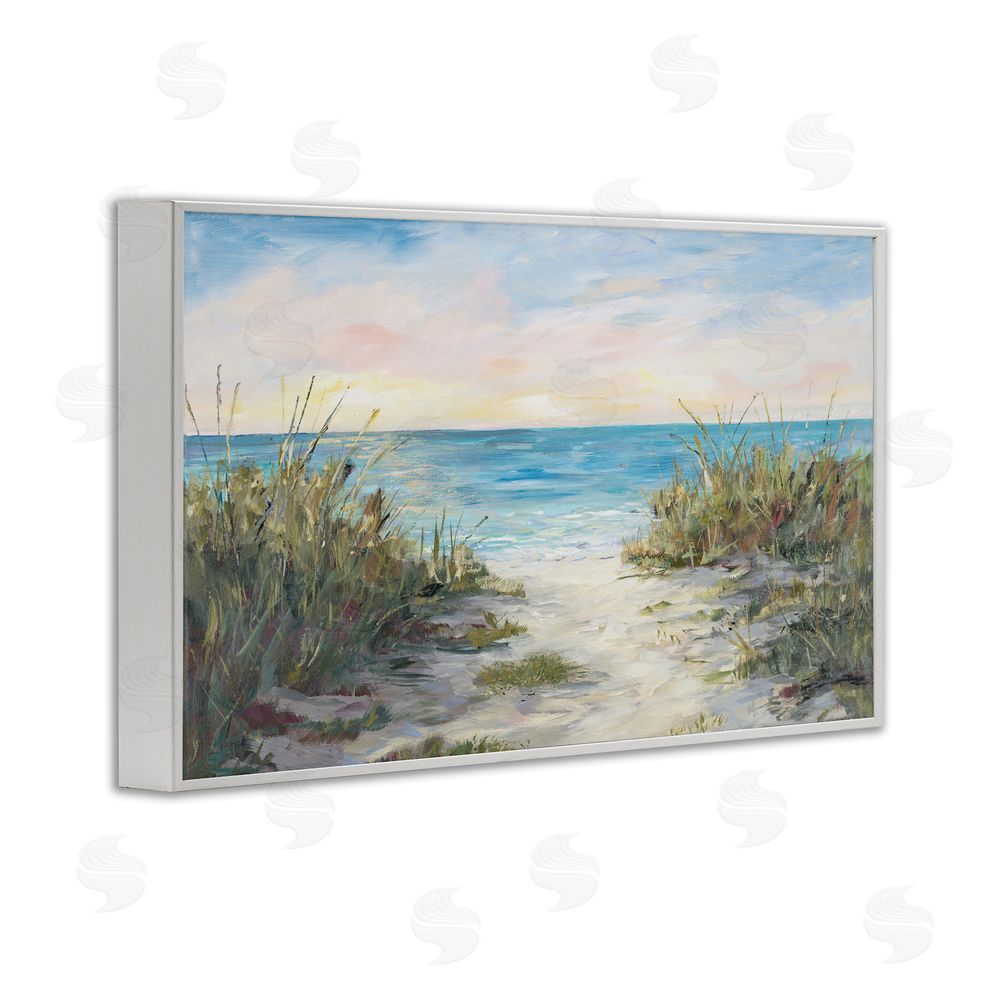 Sundance Graphics Walk To The Beach White Framed Giclee Wall Art Print
