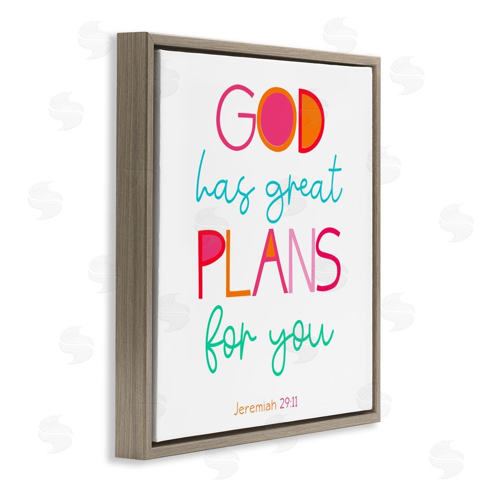 Sundance Graphics Whimsical God's Plans For You Brown Floating Frame Canvas Wall Art Print