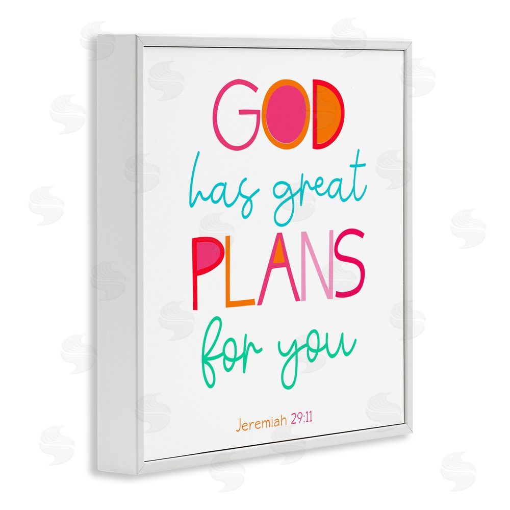 Sundance Graphics Whimsical God's Plans For You White Framed Giclee Wall Art Print