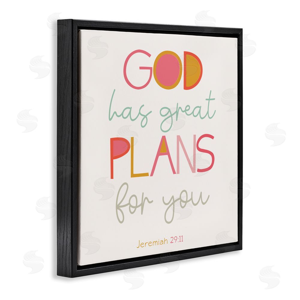 Sundance Graphics God's Plans For You Black Floating Frame Canvas Wall Art Print