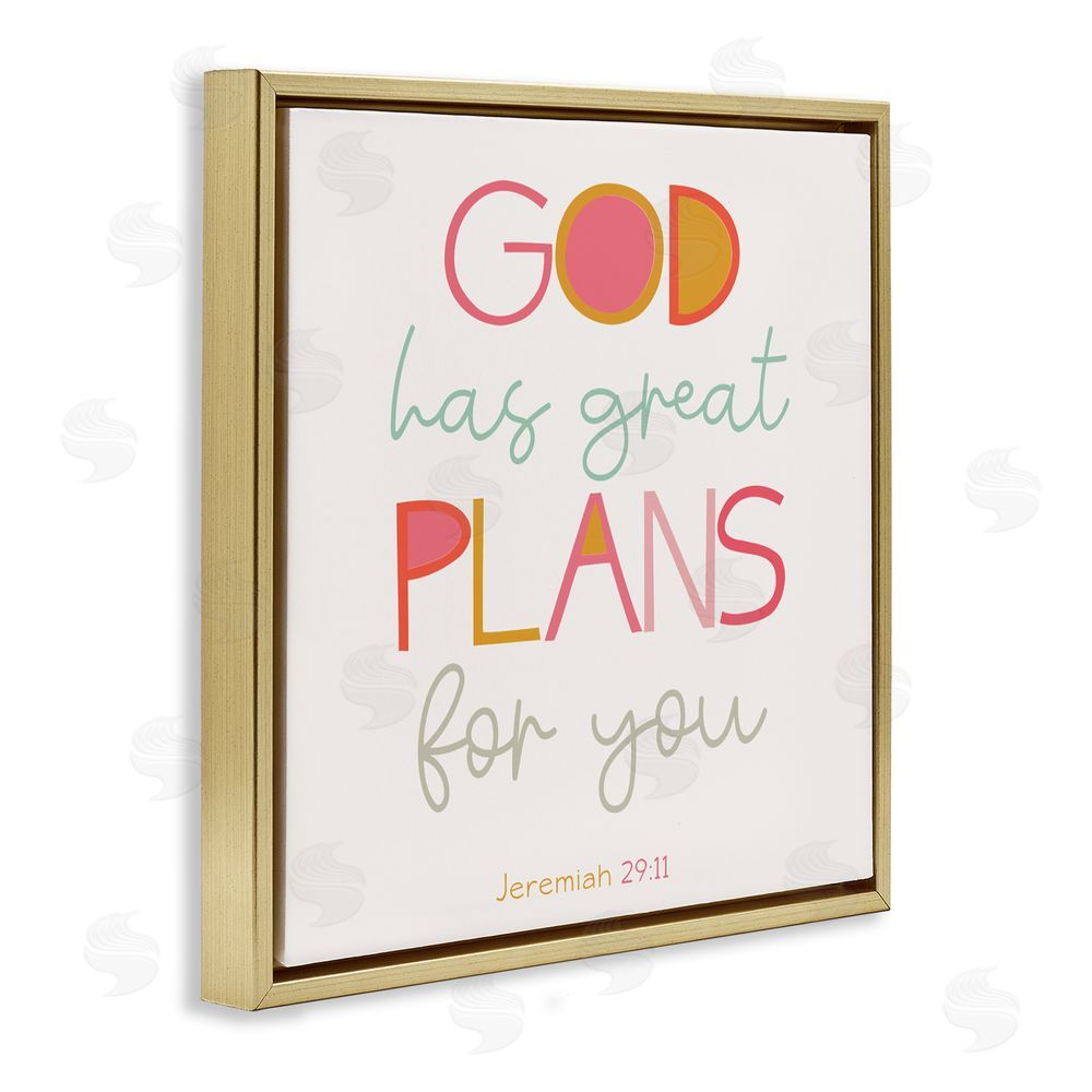 Sundance Graphics God's Plans For You Gold Floating Frame Canvas Wall Art Print