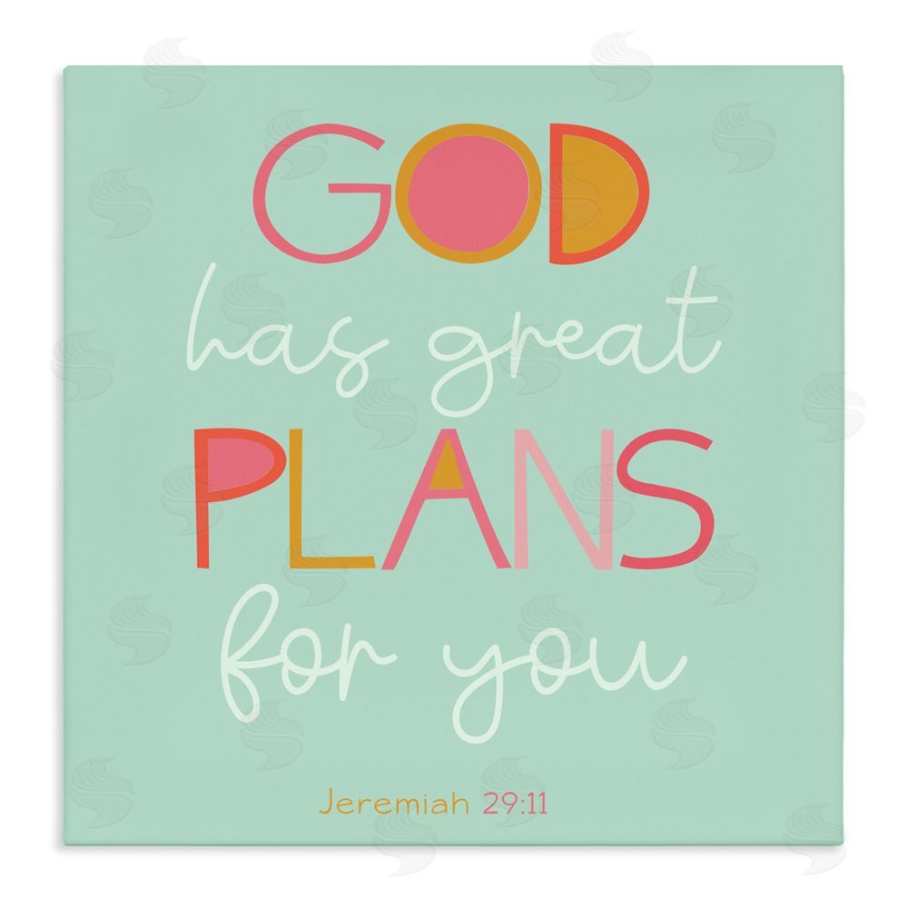Sundance Graphics Green God's Plans For You Canvas Wall Art Print