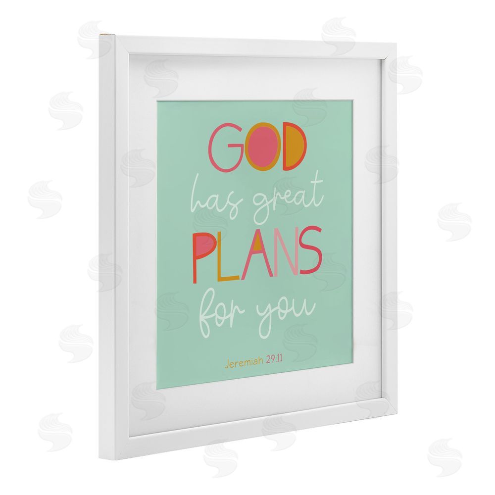 Sundance Graphics Green God's Plans For You White Framed Print Under Glass Wall Art