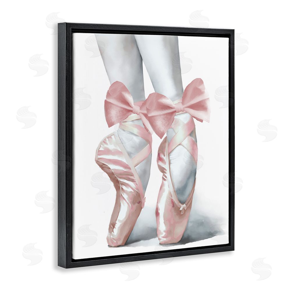 Sundance Graphics Ballet Pointe Shoes Black Floating Frame Canvas Wall Art Print