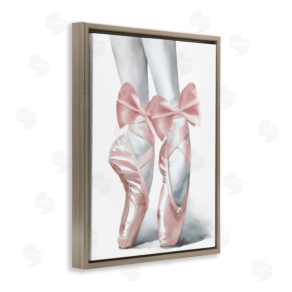 Sundance Graphics Ballet Pointe Shoes Brown Floating Frame Canvas Wall Art Print