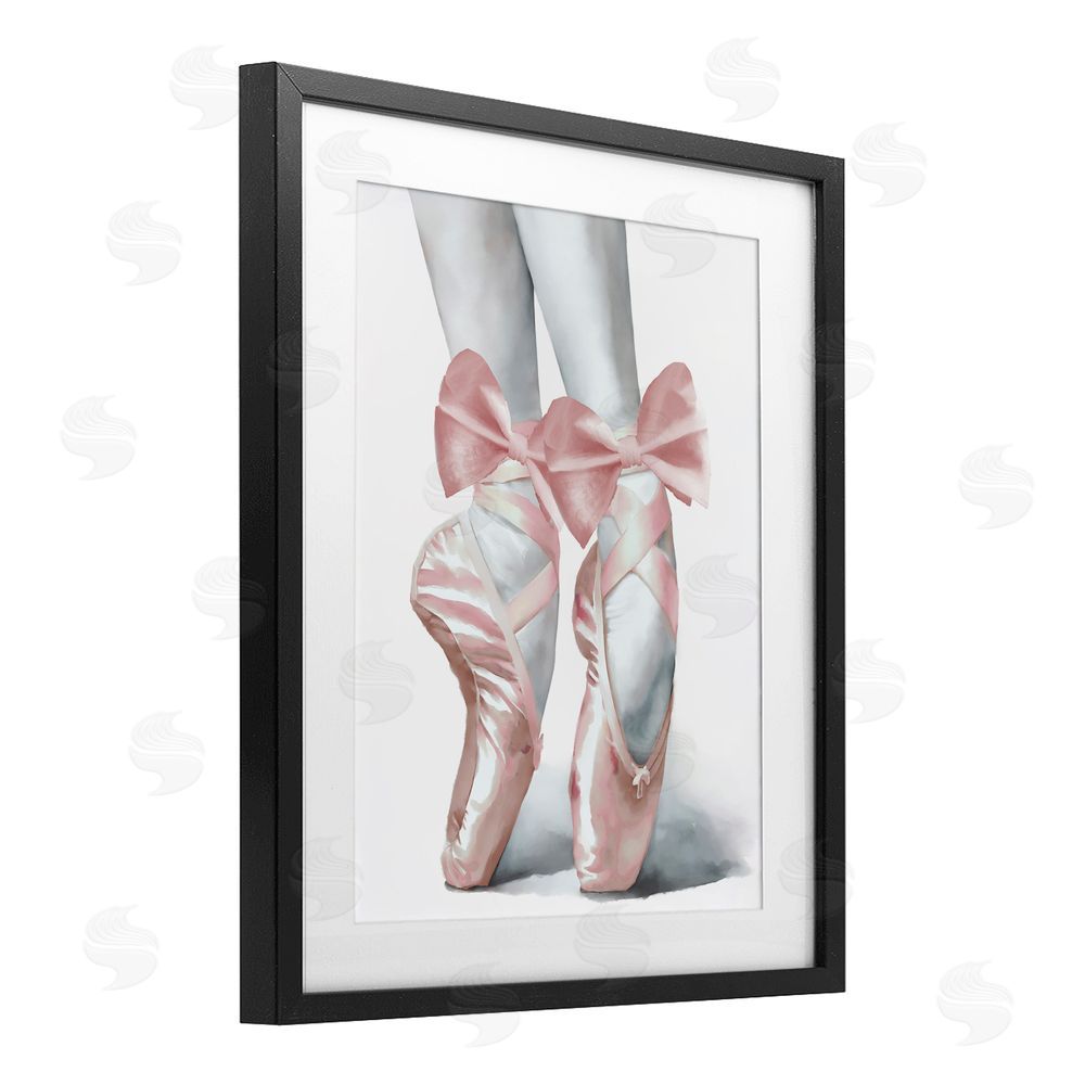 Sundance Graphics Ballet Pointe Shoes Black Framed Print Under Glass Wall Art