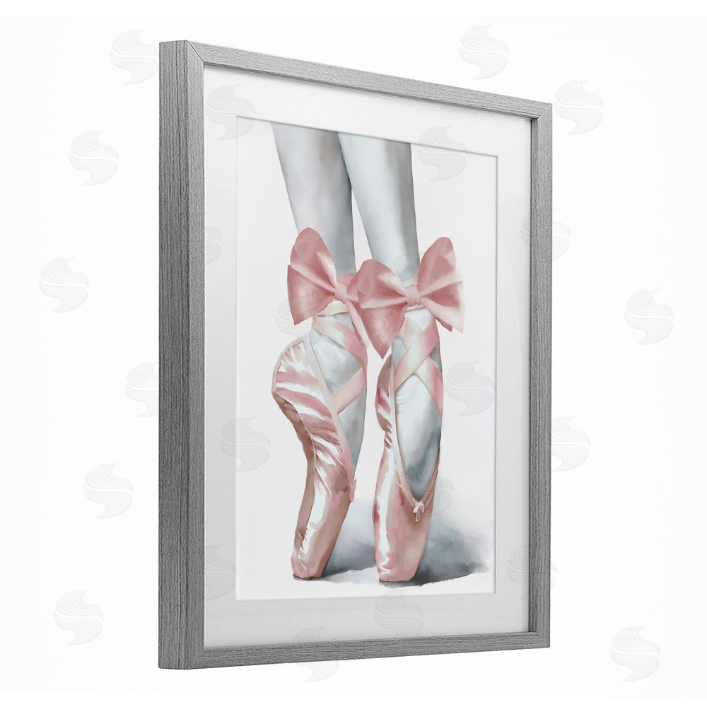 Sundance Graphics Ballet Pointe Shoes Gray Framed Print Under Glass Wall Art