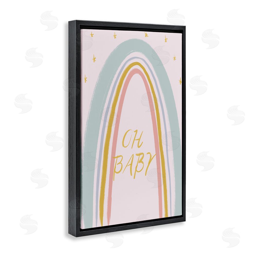 Sundance Graphics Oh Baby Rainbow Black Floating Frame Canvas Wall Art Print