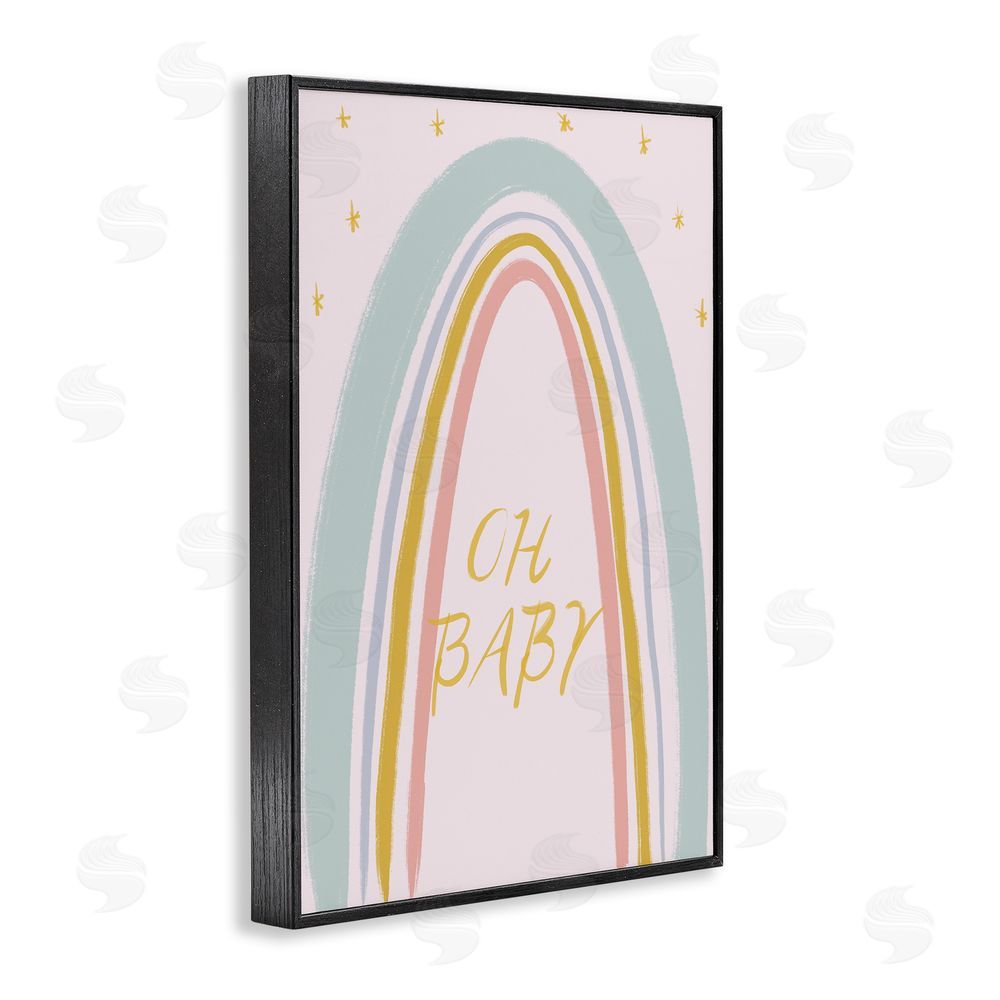 Sundance Graphics Oh Baby Rainbow Black Framed Giclee Wall Art Print