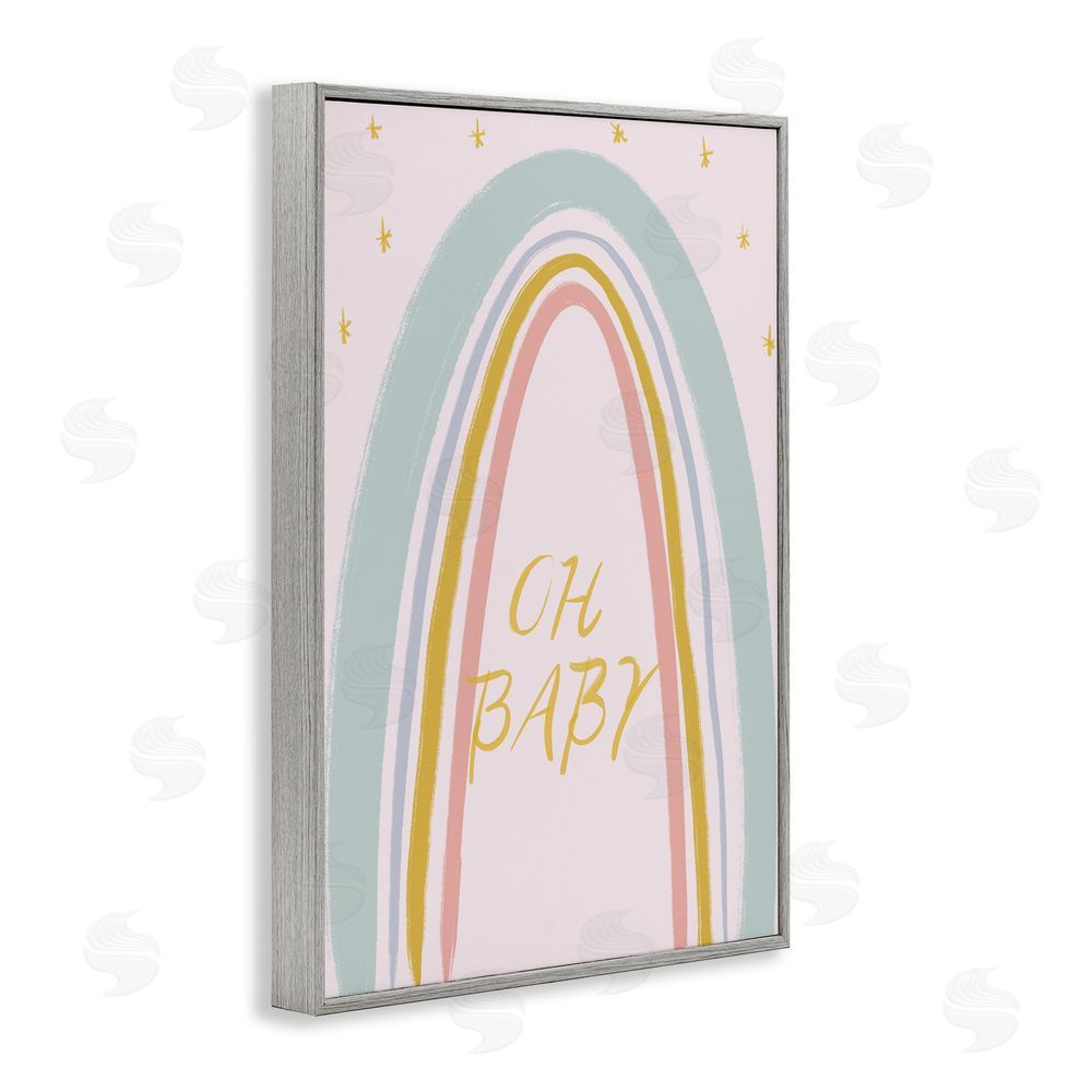 Sundance Graphics Oh Baby Rainbow Gray Framed Giclee Wall Art Print