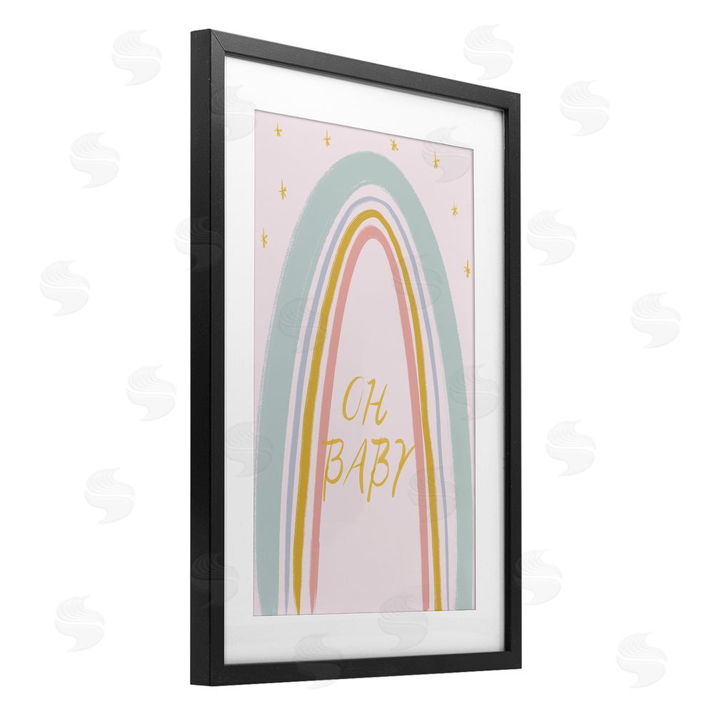 Sundance Graphics Oh Baby Rainbow Black Framed Print Under Glass Wall Art