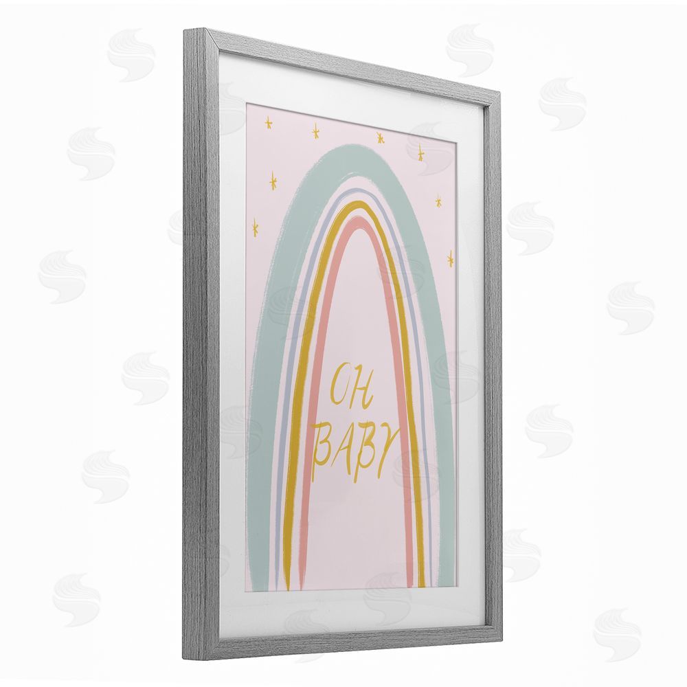 Sundance Graphics Oh Baby Rainbow Gray Framed Print Under Glass Wall Art