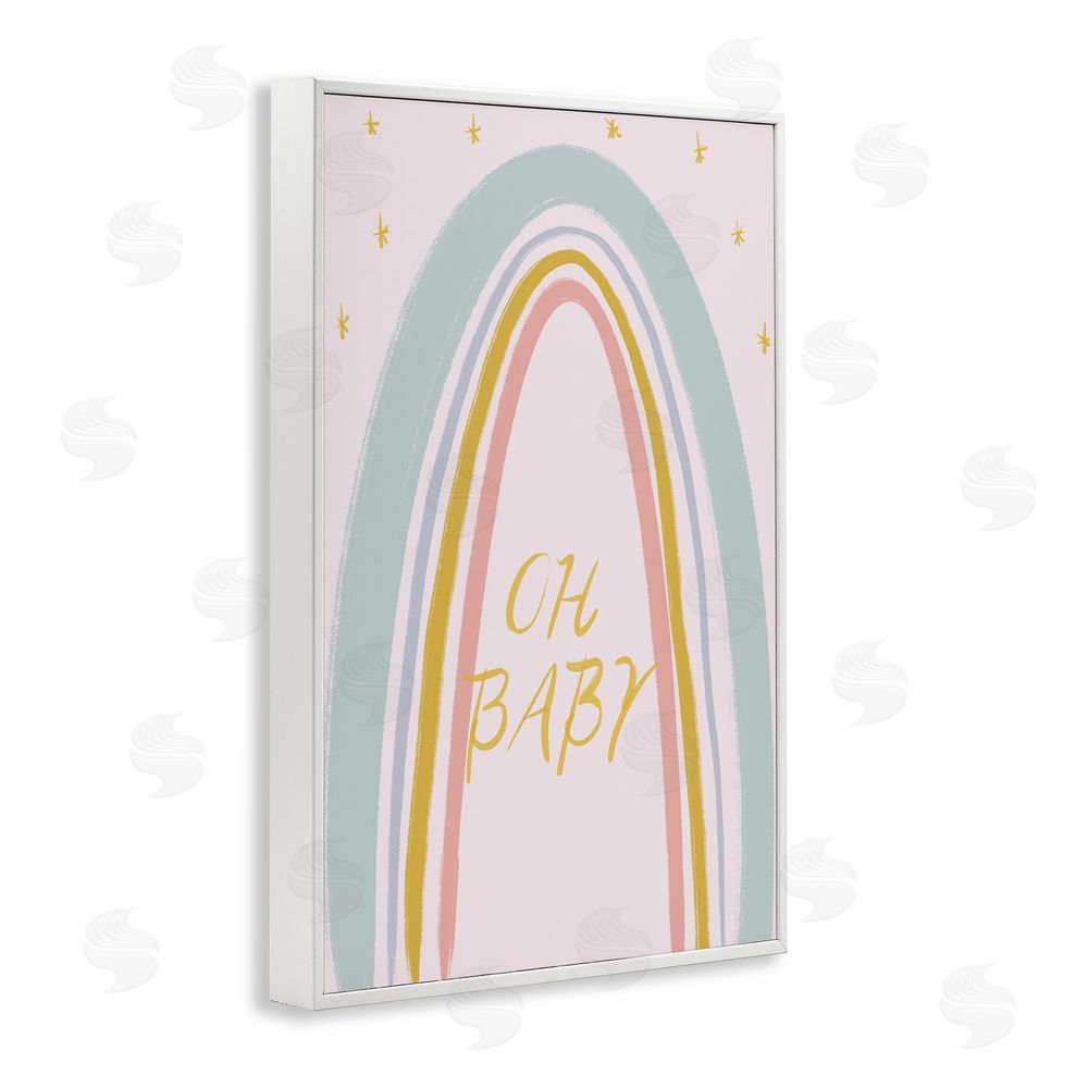 Sundance Graphics Oh Baby Rainbow White Framed Giclee Wall Art Print