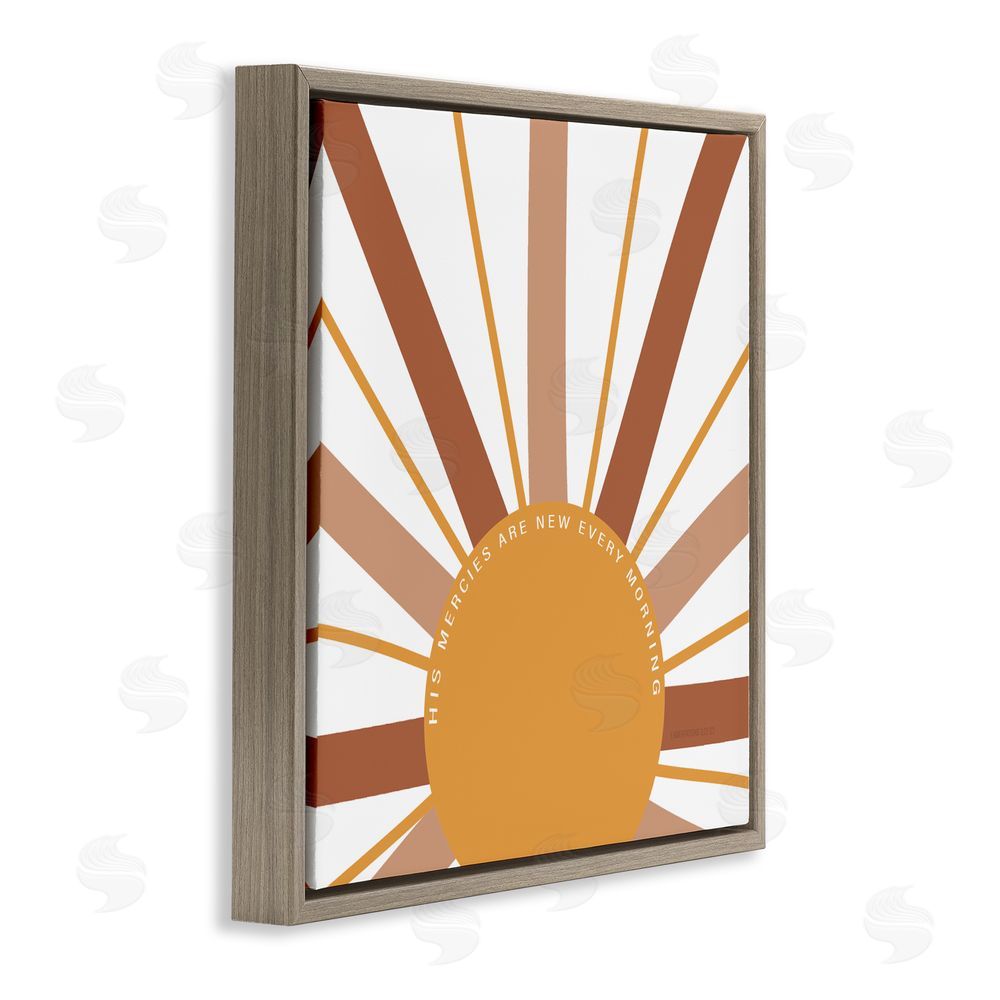 Sundance Graphics His Mercies Every Morning Brown Floating Frame Canvas Wall Art Print