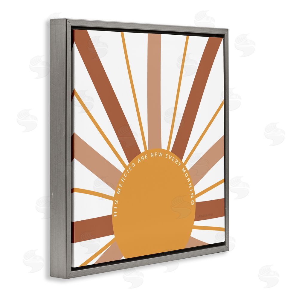 Sundance Graphics His Mercies Every Morning Gray Floating Frame Canvas Wall Art Print