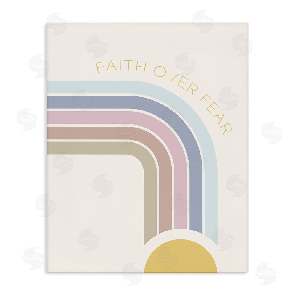 Sundance Graphics Faith Over Fear Rainbow Canvas Wall Art Print