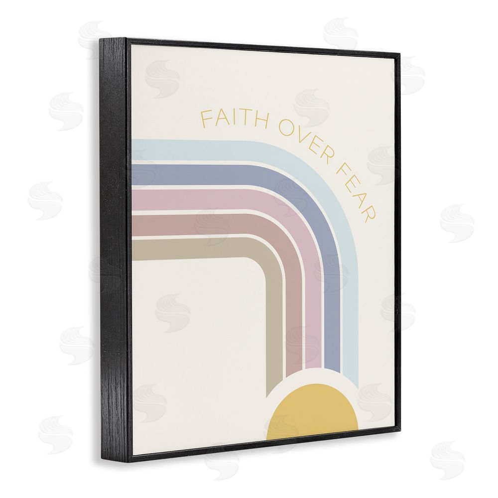 Sundance Graphics Faith Over Fear Rainbow Black Framed Giclee Wall Art Print