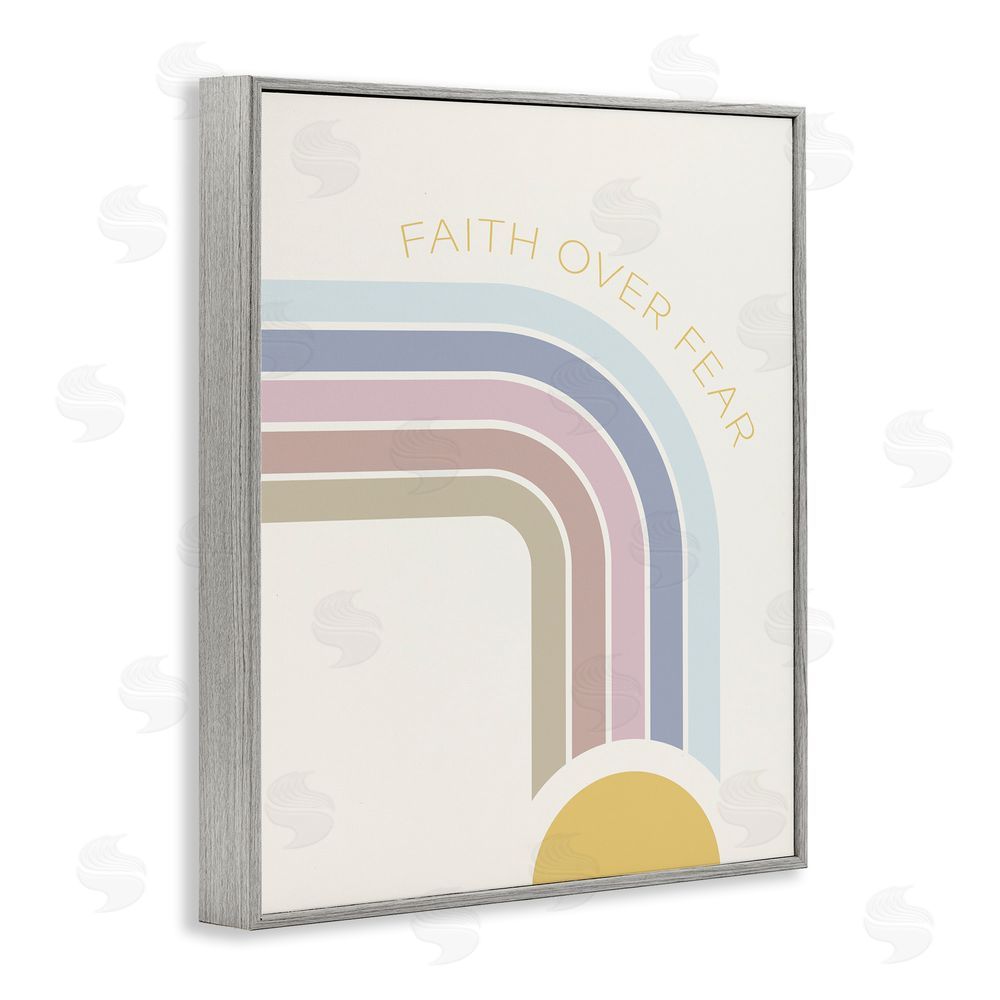 Sundance Graphics Faith Over Fear Rainbow Gray Framed Giclee Wall Art Print
