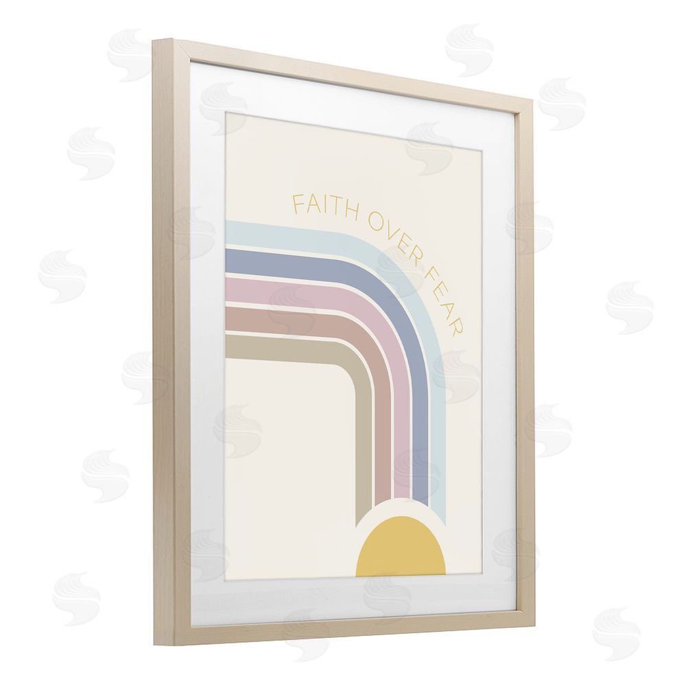 Sundance Graphics Faith Over Fear Rainbow Birch Framed Print Under Glass Wall Art