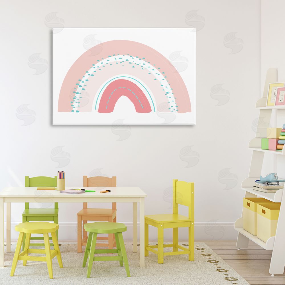 Sundance Graphics Pink Rainbow with Speckles Canvas Wall Art Print in Room