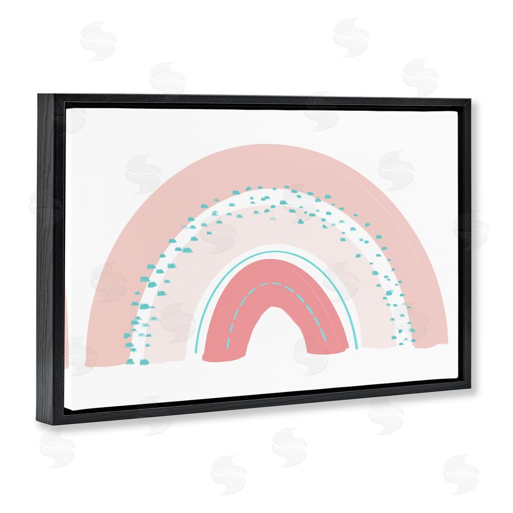 Sundance Graphics Pink Rainbow with Speckles Black Floating Frame Canvas Wall Art Print