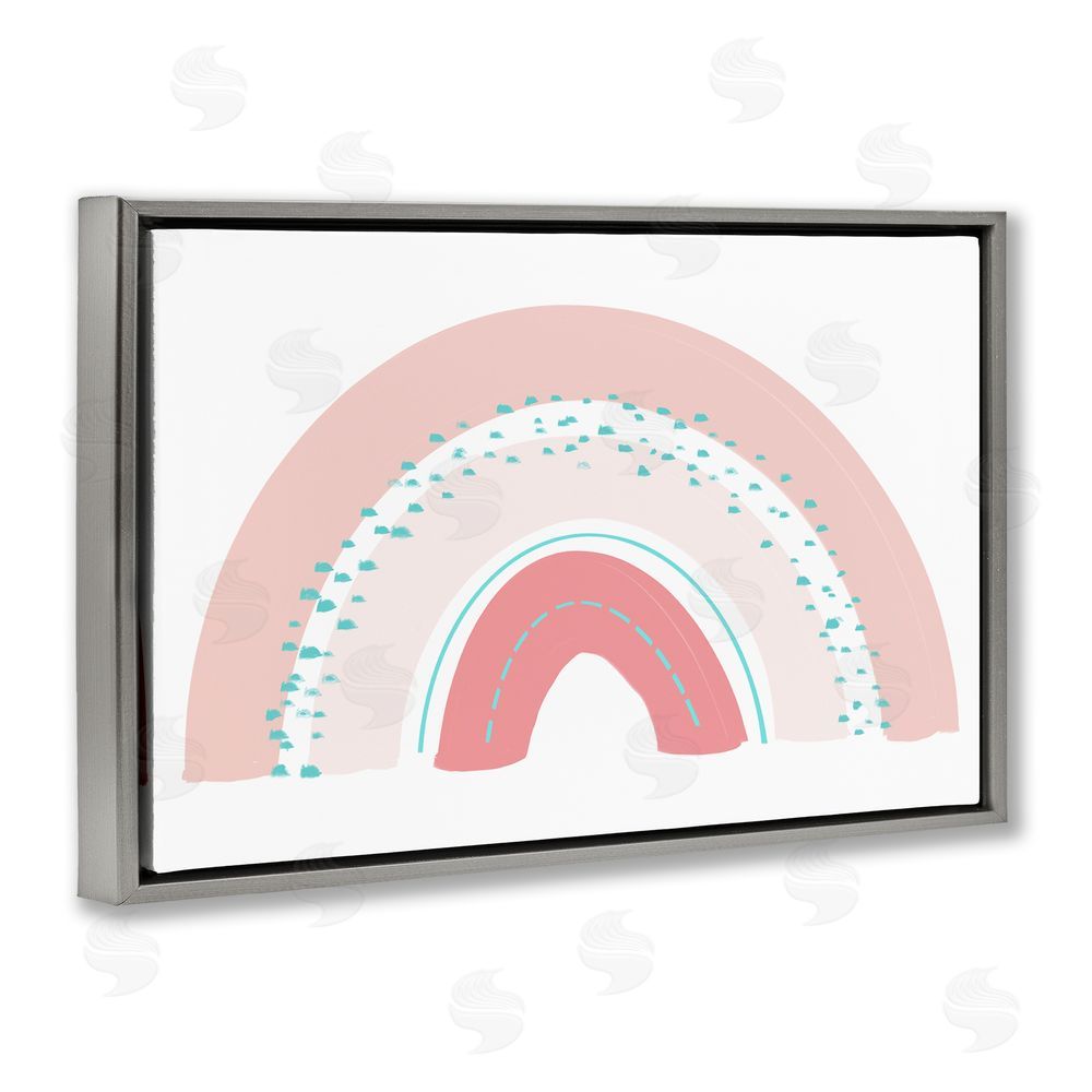 Sundance Graphics Pink Rainbow with Speckles Gray Floating Frame Canvas Wall Art Print
