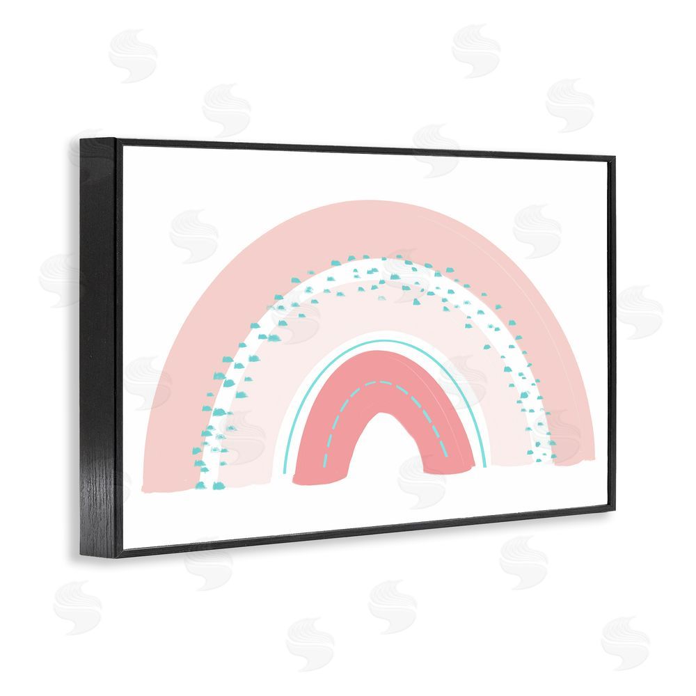 Sundance Graphics Pink Rainbow with Speckles Black Framed Giclee Wall Art Print