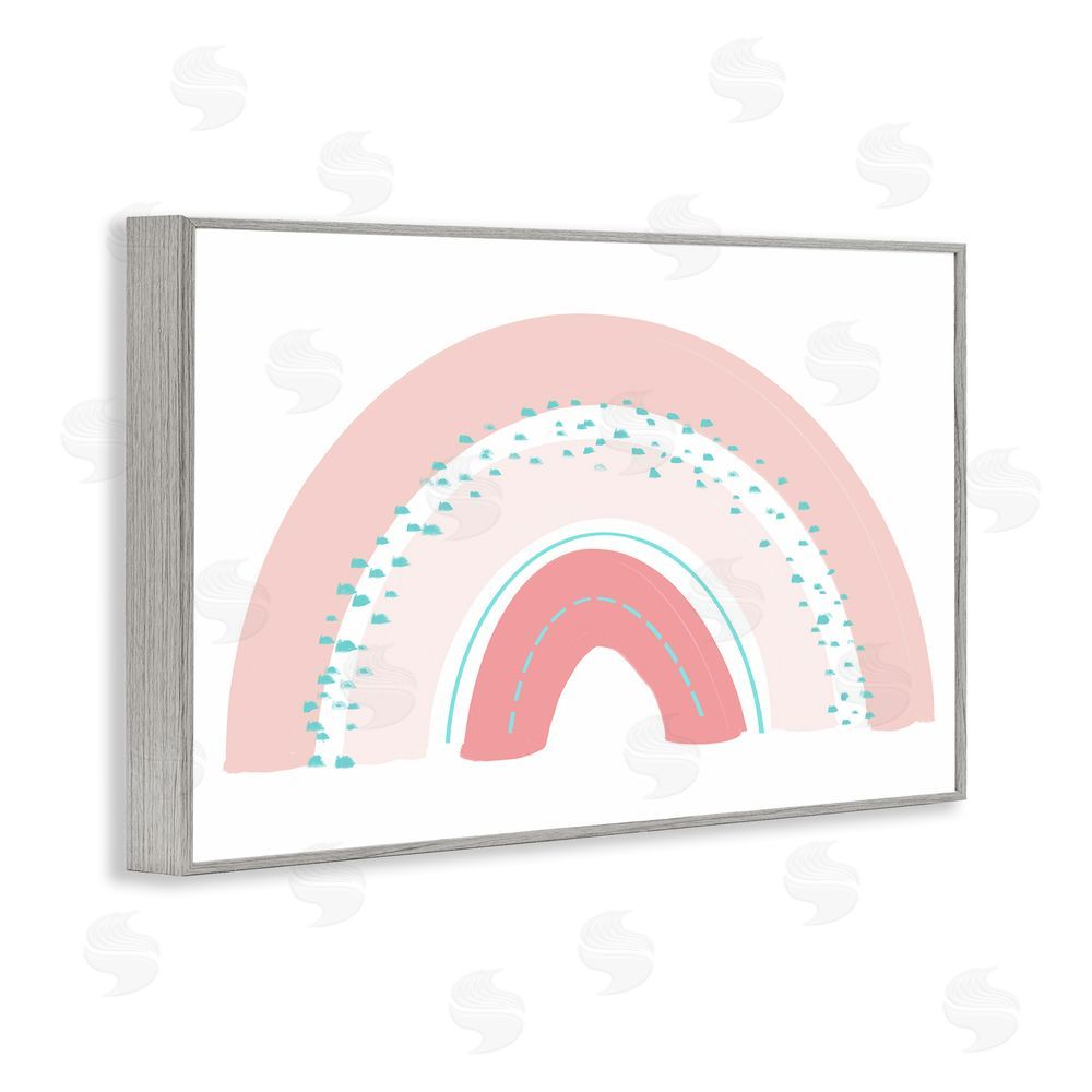 Sundance Graphics Pink Rainbow with Speckles Gray Framed Giclee Wall Art Print
