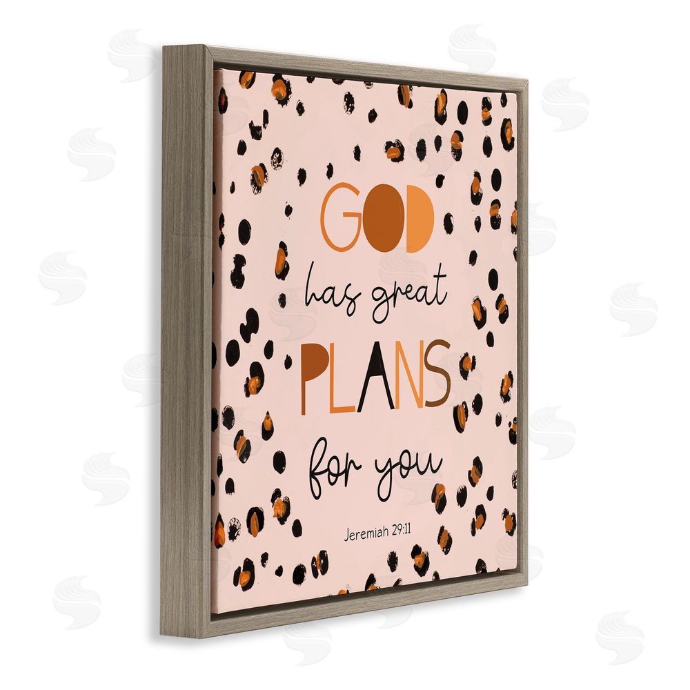Sundance Graphics God Has Plans For You Brown Floating Frame Canvas Wall Art Print