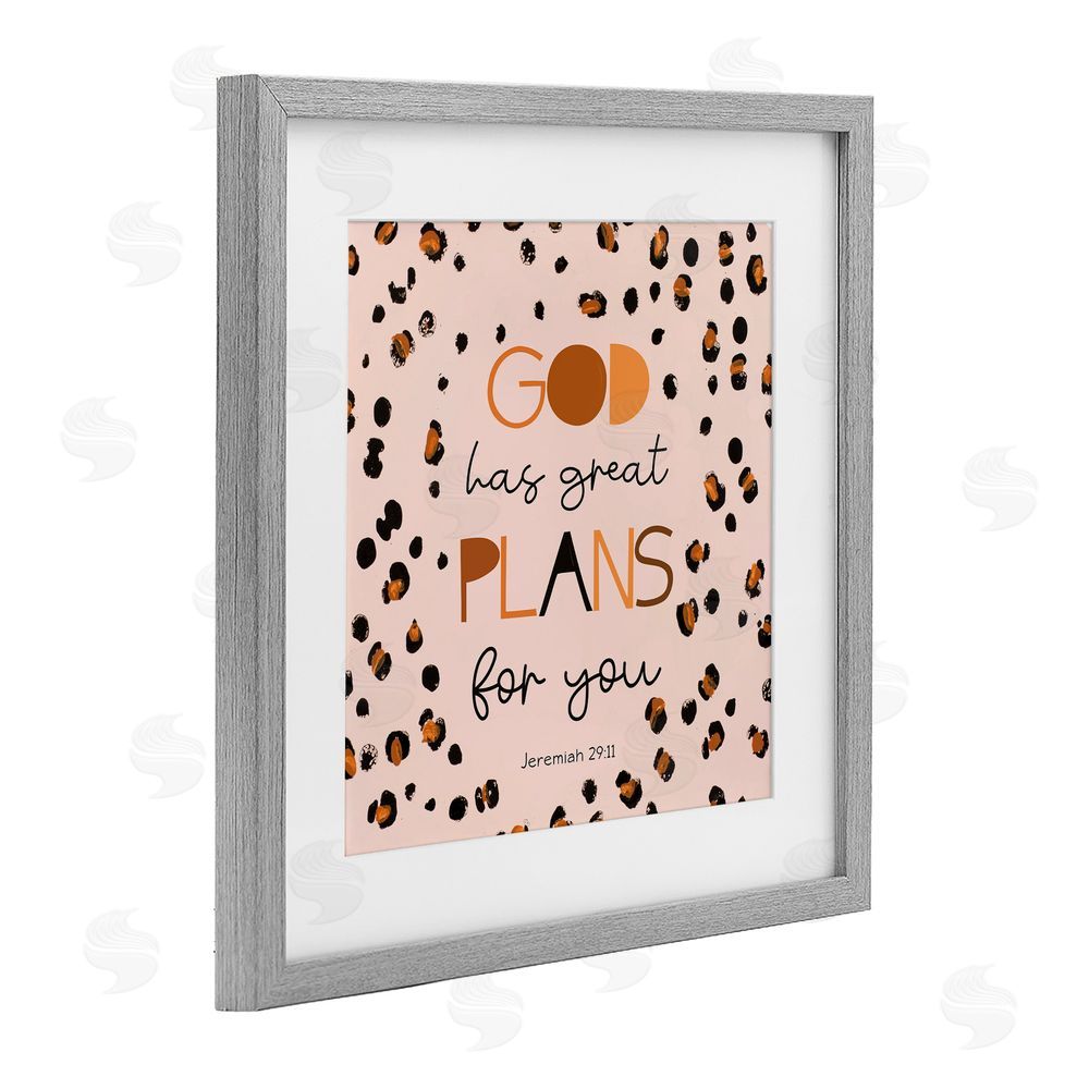 Sundance Graphics God Has Plans For You Gray Framed Print Under Glass Wall Art