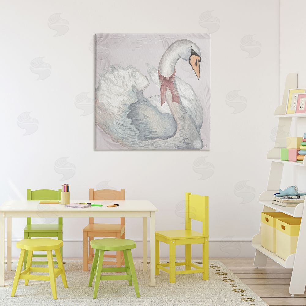 Sundance Graphics Subdued Classic Swan Canvas Wall Art Print in Room