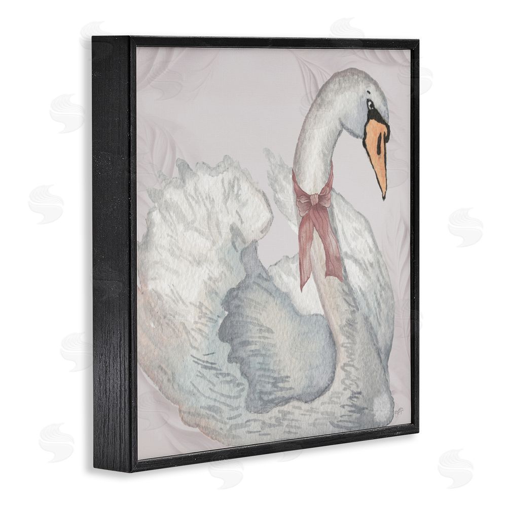 Sundance Graphics Subdued Classic Swan Black Framed Giclee Wall Art Print