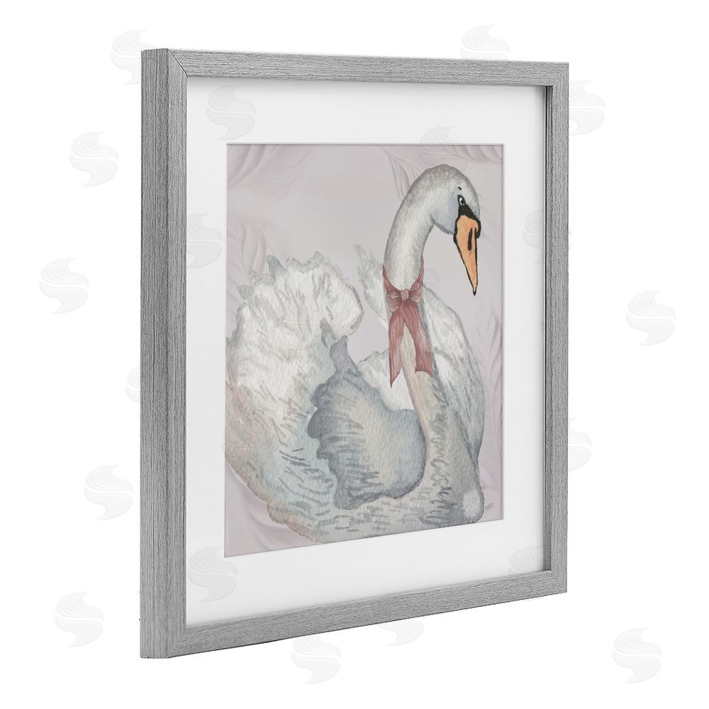 Sundance Graphics Subdued Classic Swan Gray Framed Print Under Glass Wall Art