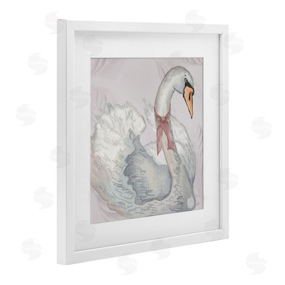 Sundance Graphics Subdued Classic Swan White Framed Print Under Glass Wall Art