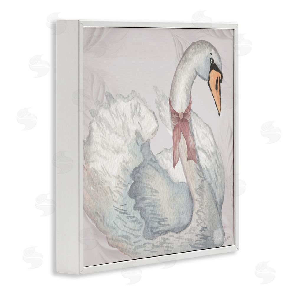 Sundance Graphics Subdued Classic Swan White Framed Giclee Wall Art Print