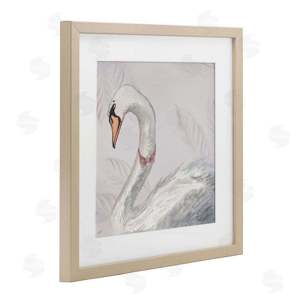 Sundance Graphics Soft Classic Swan & Bow Birch Framed Print Under Glass Wall Art