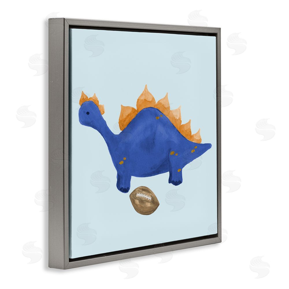 Sundance Graphics Sporty Baby Dino Gray Floating Frame Canvas Wall Art Print