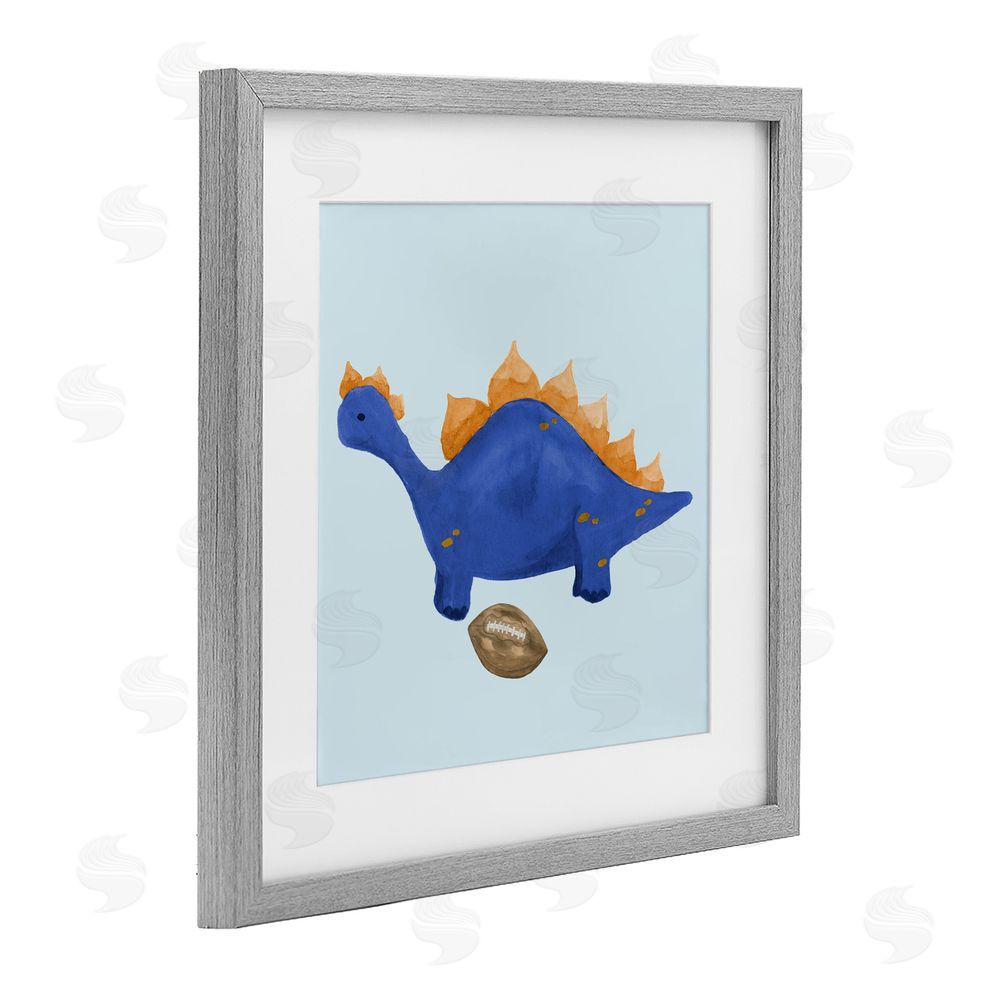 Sundance Graphics Sporty Baby Dino Gray Framed Print Under Glass Wall Art