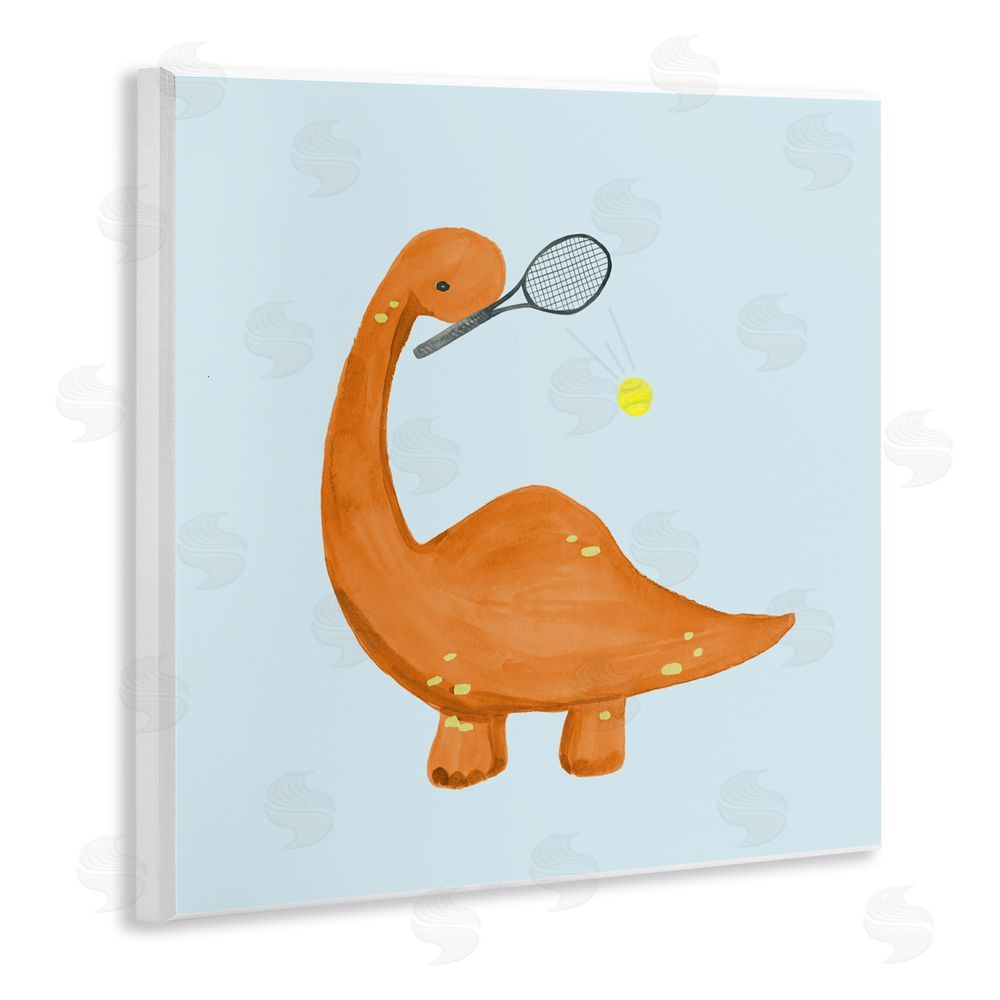 Sundance Graphics Baby Dino Playing Tennis Wall Plaque Printed Art
