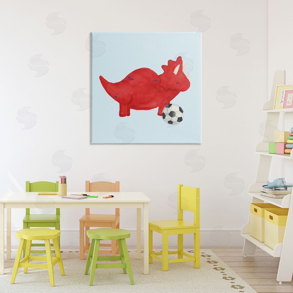 Sundance Graphics Baby Dino with Ball Canvas Wall Art Print in Room