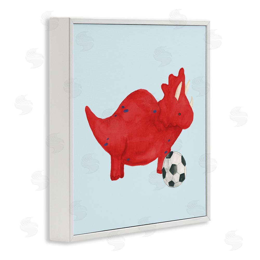 Sundance Graphics Baby Dino with Ball White Framed Giclee Wall Art Print