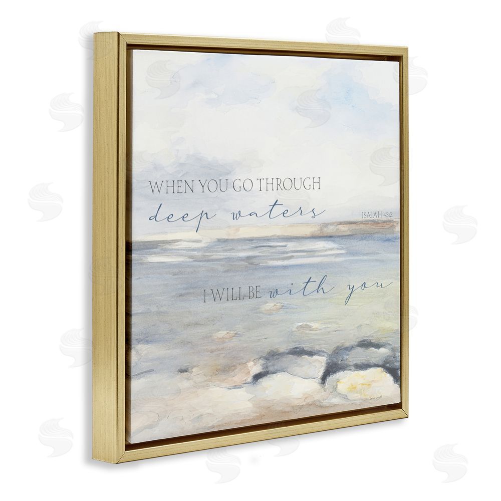 Sundance Graphics Deep Waters with You Gold Floating Frame Canvas Wall Art Print