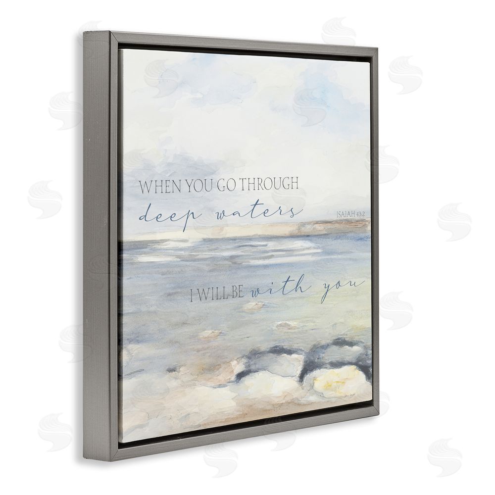 Sundance Graphics Deep Waters with You Gray Floating Frame Canvas Wall Art Print